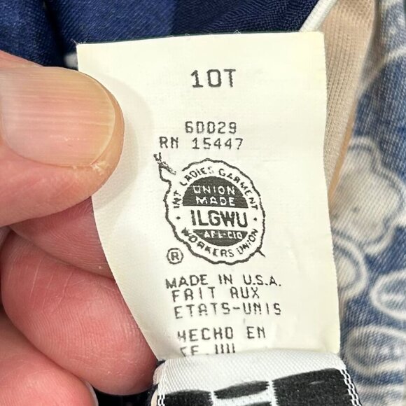 Longitude Navy Blue White Floral Print One-Piece Halter Swimsuit Size 10T - Picture 7 of 7